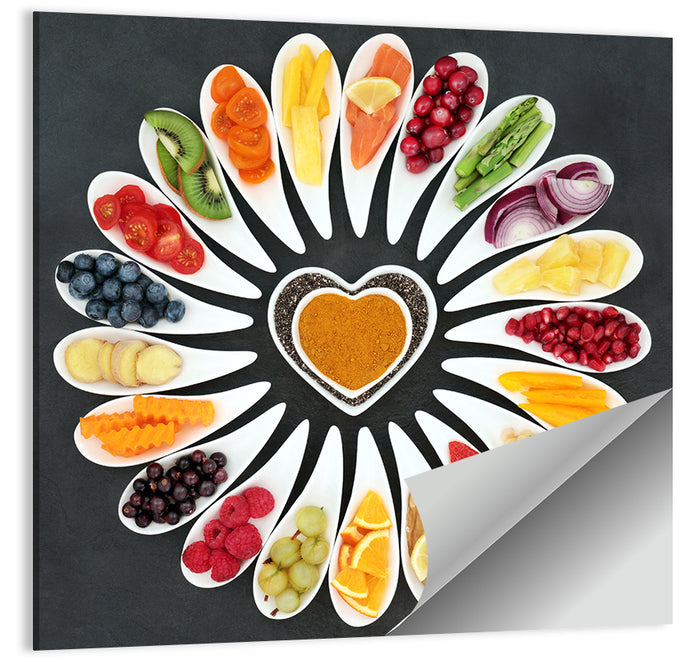 Heart-shaped Superfood Arrangement Wall Art as a poster print