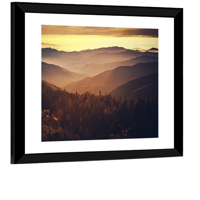 Sierra Nevada Mountains Wall Art as a framed print