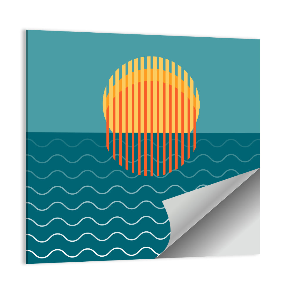 Ocean Sunset Illustration I Wall Art