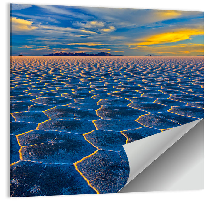 Salar De Uyuni Salt Flats at Sunset Wall Art as a poster print