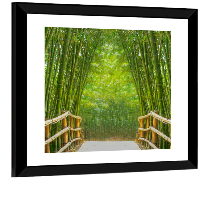 Bamboo Alley Wall Art as a framed print