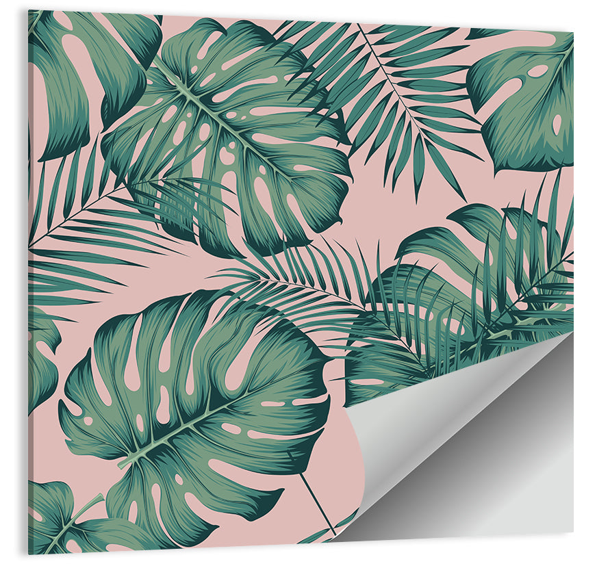 Areca Palm and Monstera Leaves Wall Art, poster print, square
