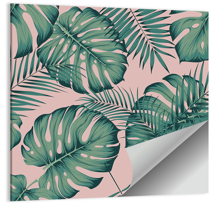 Areca Palm and Monstera Leaves Wall Art as a poster print