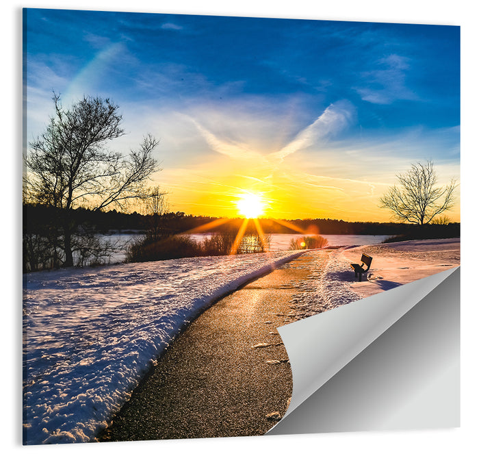 Lake Zorinsky Winter Sunrise Wall Art as a poster print
