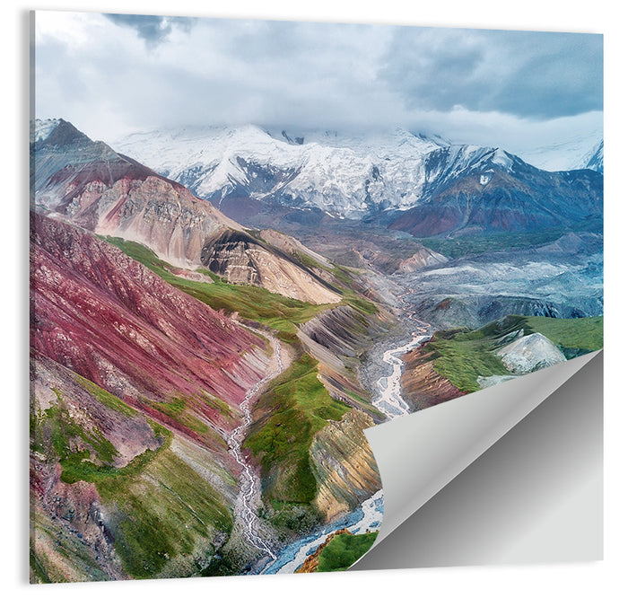 Mount Lenin Glacial Valley Wall Art as a poster print