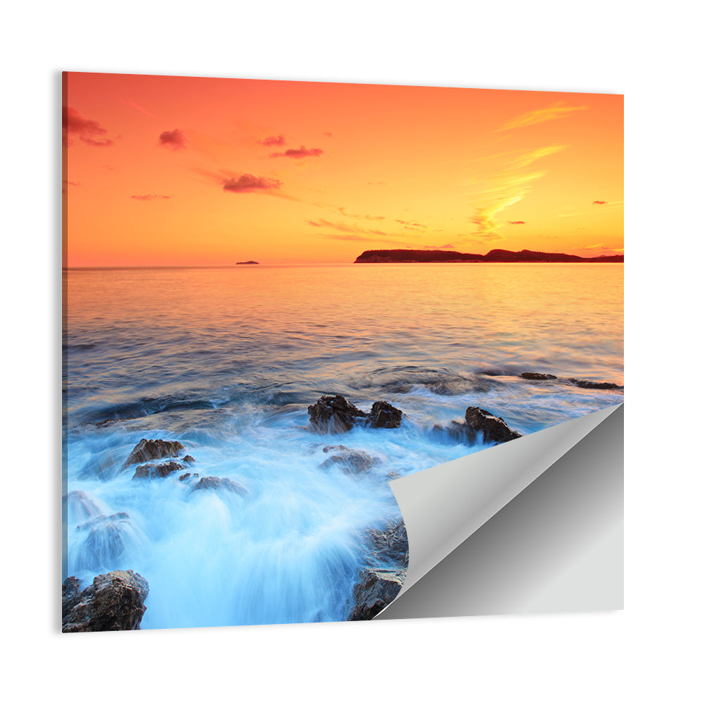 Dubrovnik Beach Sunset Wall Art