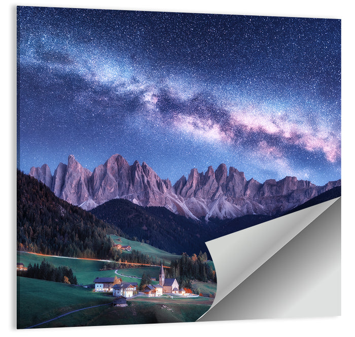 Santa Maddalena Night Sky Wall Art as a poster print