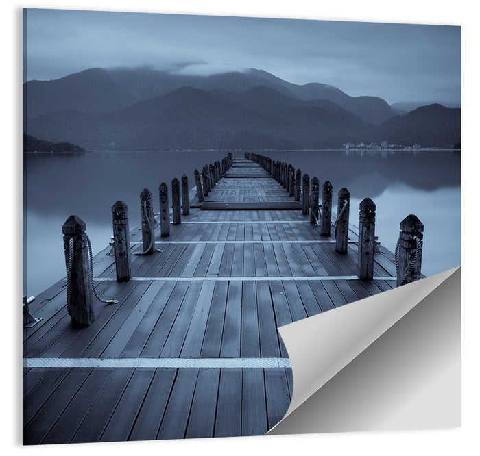 Long Lake Pier at Dusk Wall Art as a poster print