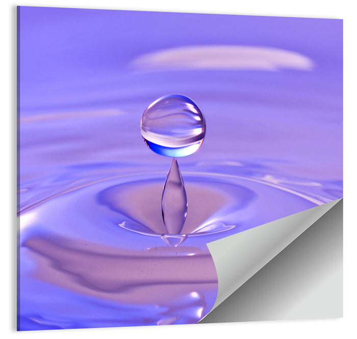 Purple Water Droplet Splash Wall Art as a poster print