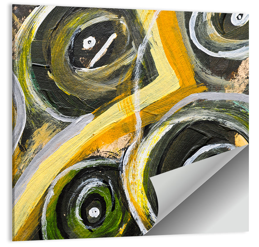 Circular Brush Strokes Texture Wall Art