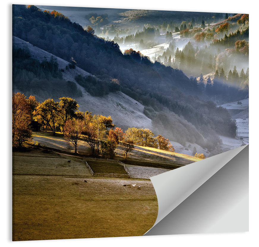 Mountains Village Landscape Wall Art
