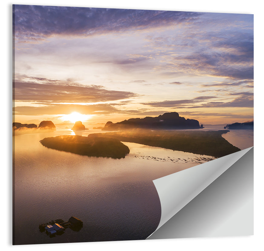 Thailand Mountains Sunrise Wall Art