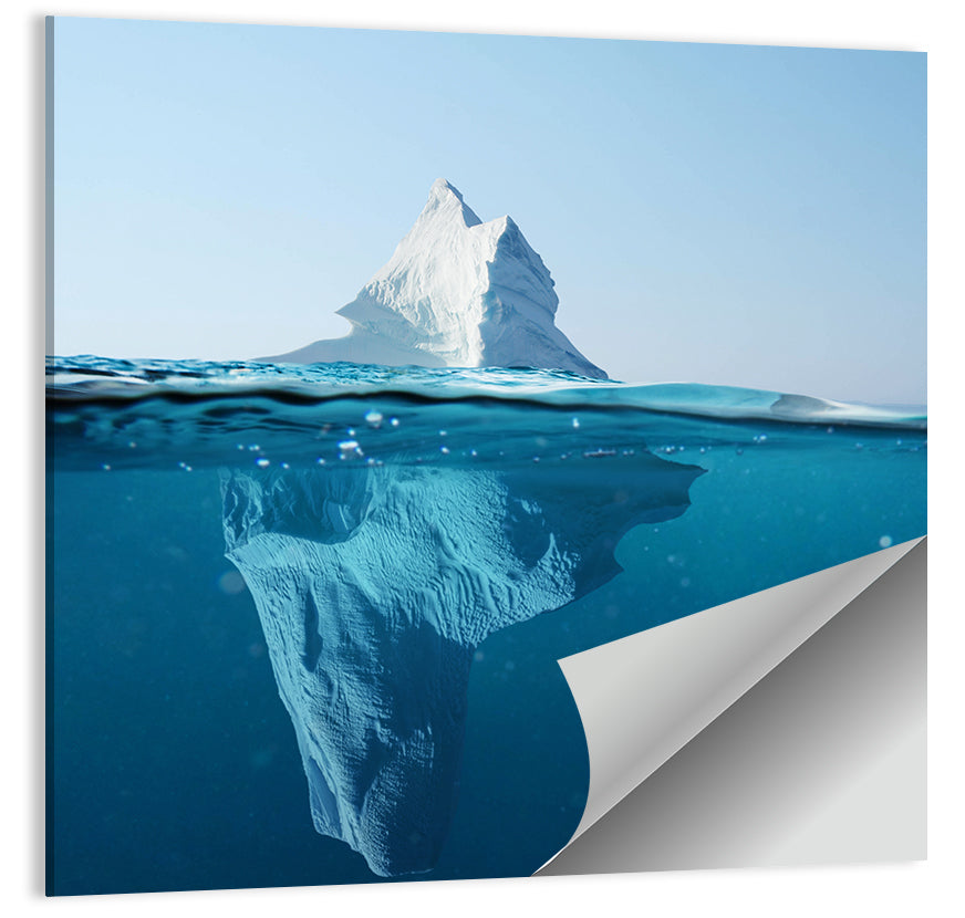 Split-level Iceberg Wall Art, poster print, square