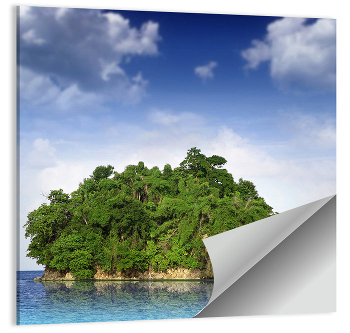 Tranquil Tropical Island Reflection Wall Art as a poster print