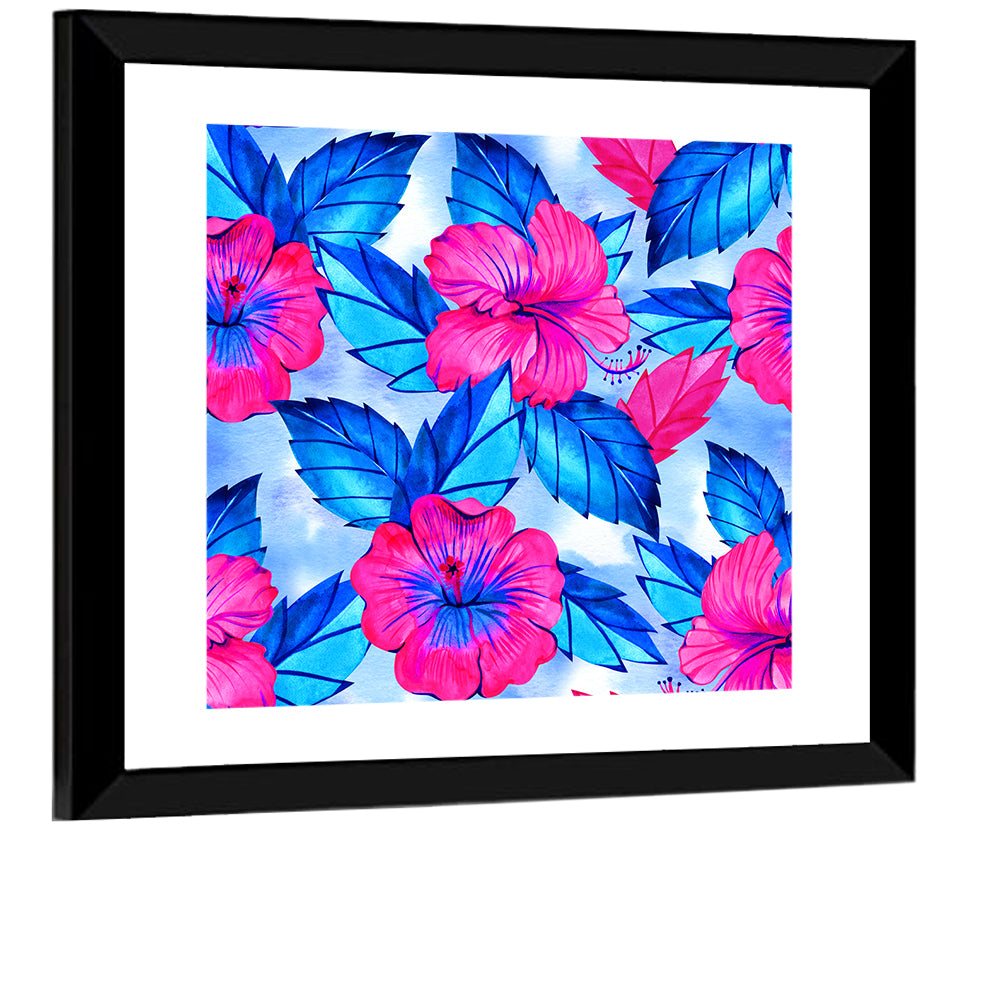 Hibiscus Floral Pattern Wall Art