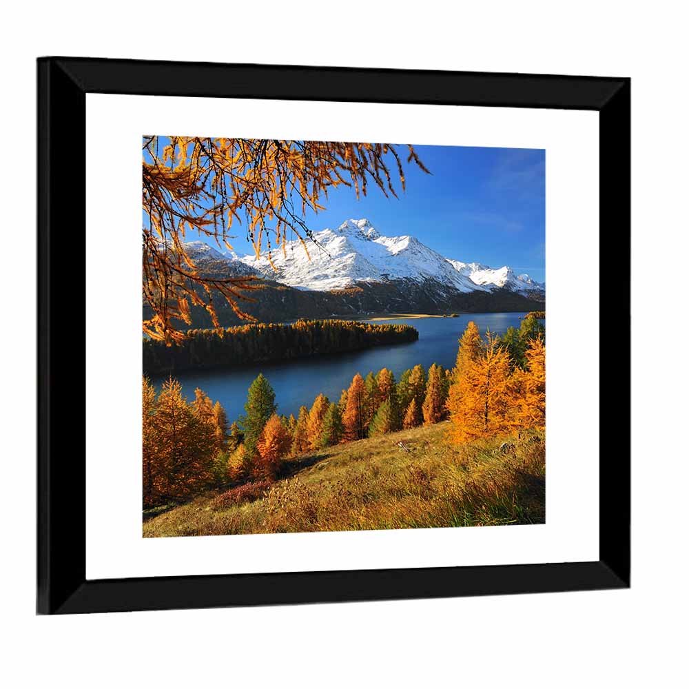 Swiss Alps from Silsersee Lake Wall Art