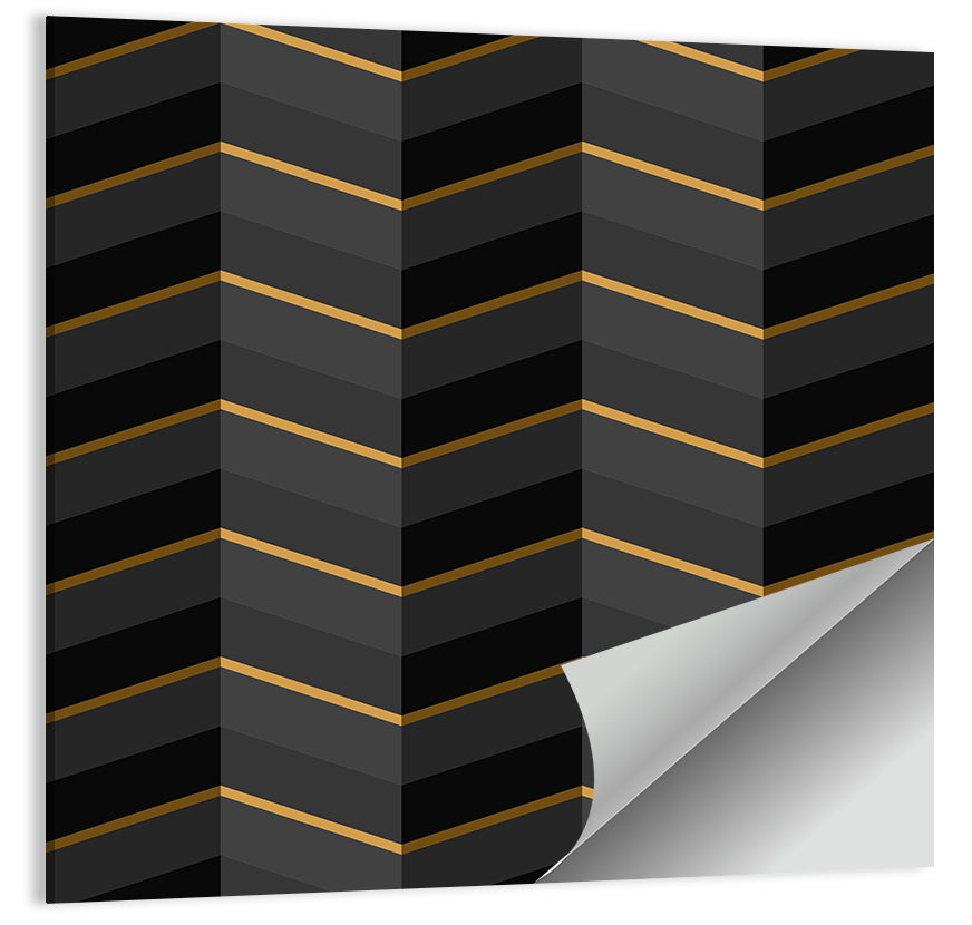 Black Stripes Golden Accent Wall Art