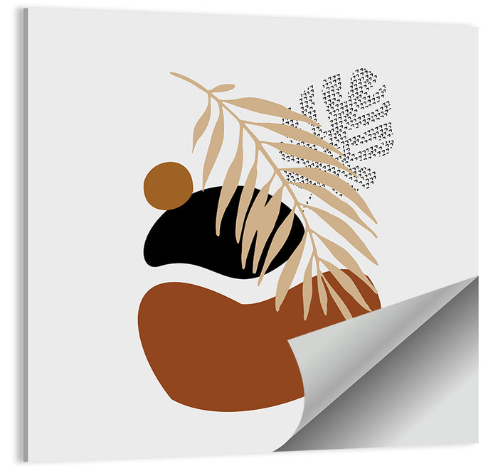 Tropical Stones Palm Leaf Wall Art as a poster print