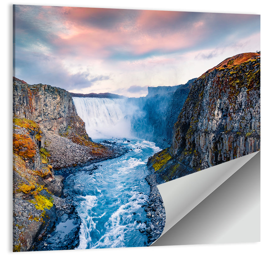 Dettifoss Waterfall Wall Art, poster print, square