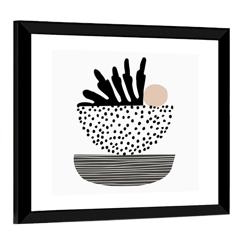 Palm Leaf in Blanched Bowl Illustration Wall Art