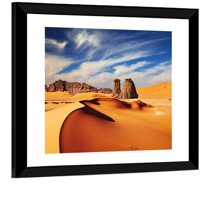 Tadrart Rouge Sand Dunes Wall Art as a framed print