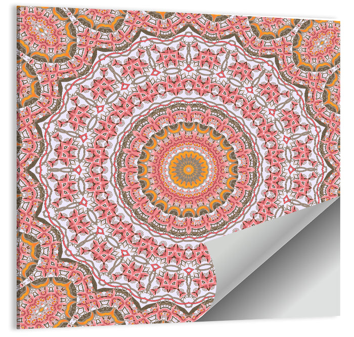 Pink Mosaic Mandala Wall Art as a poster print