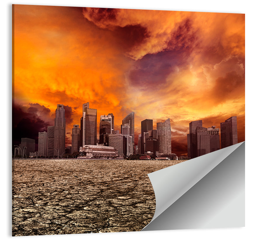 Desolate Desert City Wall Art