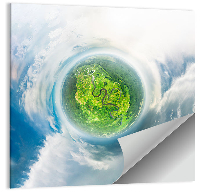 Spherical Forest from Space Wall Art as a poster print