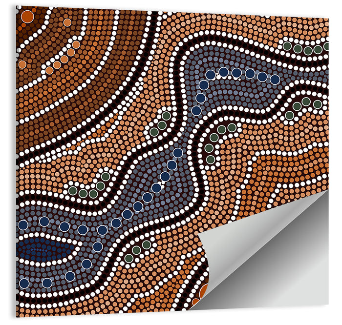 Rhythmic Dot River Wall Art as a poster print