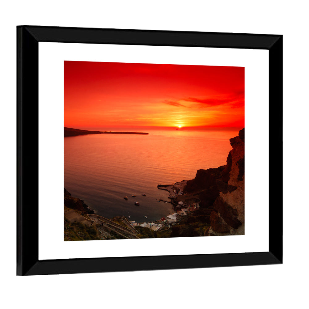 Santorini Sunset Wall Art