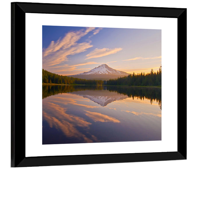 Mount Hood Reflection at Trillium Lake Wall Art as a framed print