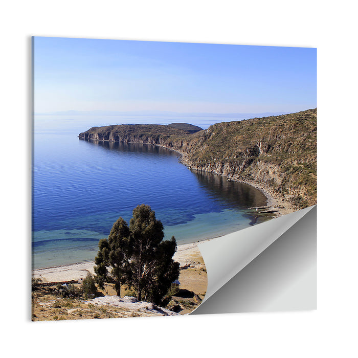 Titicaca Cliffs and Turquoise Water Wall Art as a poster print