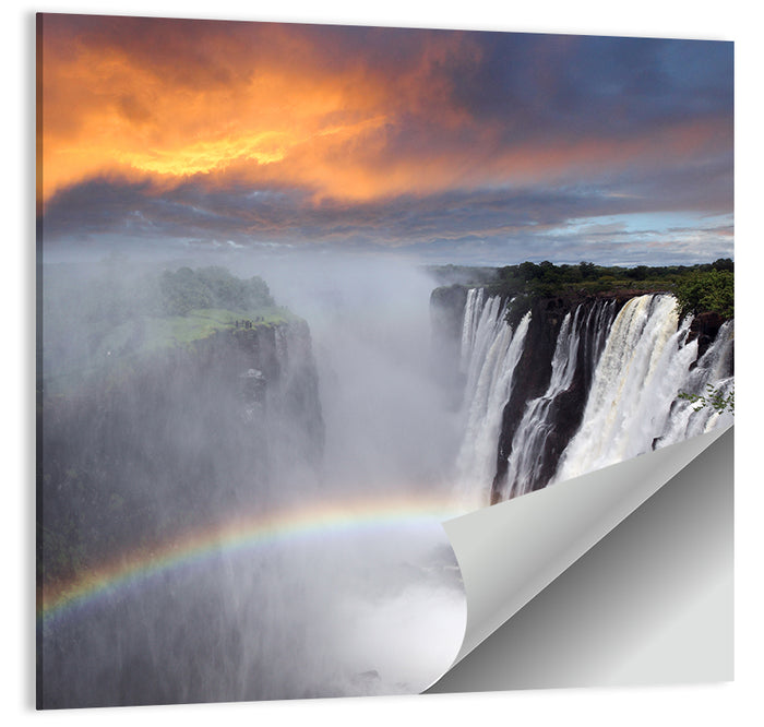 Victoria Falls Rainbow at Dusk Wall Art as a poster print