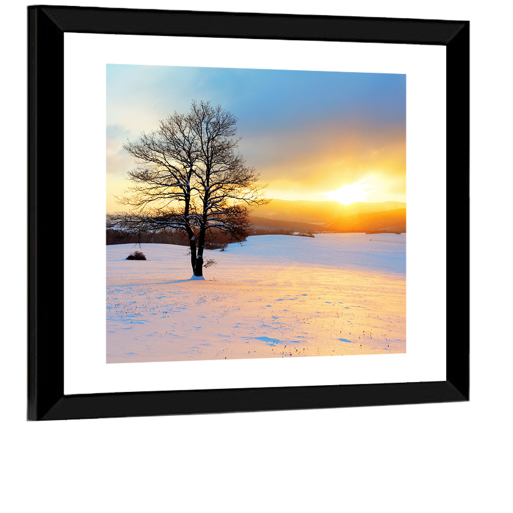 Snowy Winter Sunrise Wall Art