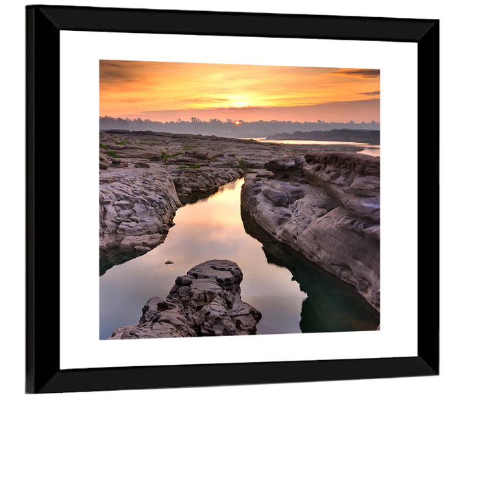 Sam Phan Bok Sunrise River Canyon Wall Art as a framed print