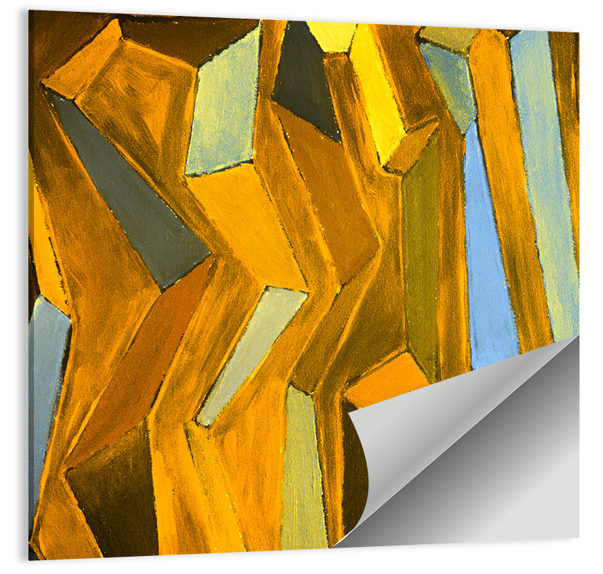 Golden Blocks Painting Wall Art