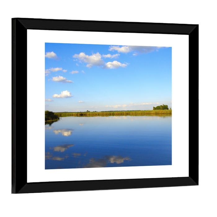 Lake Puckaway Reflection Wall Art as a framed print