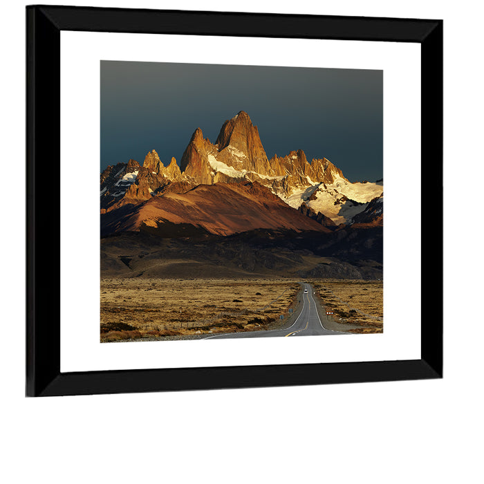 Mount Fitz Roy Sunrise Wall Art as a framed print