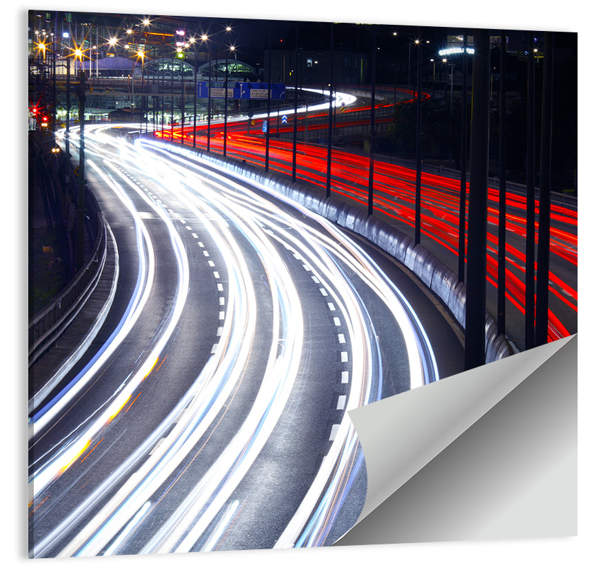 City Light Trails Wall Art