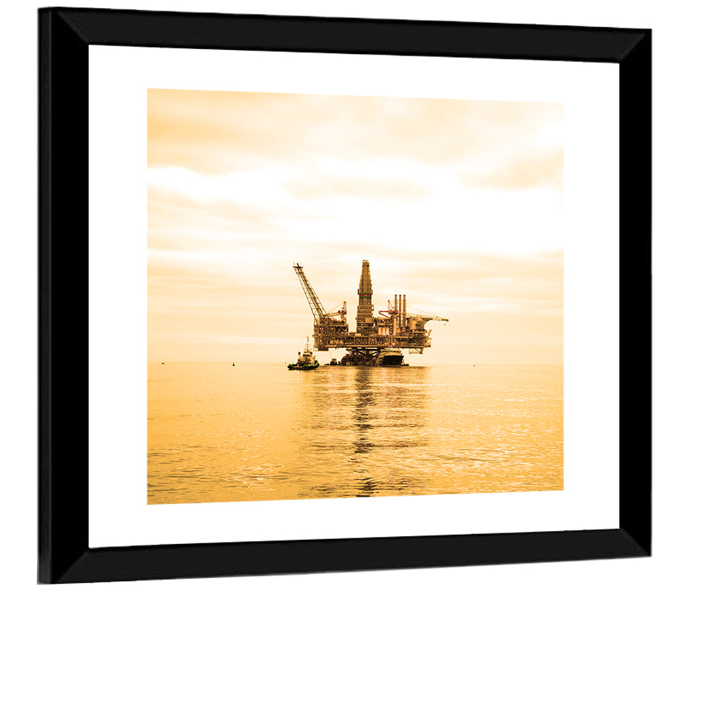 Oil Rig Sunset Wall Art
