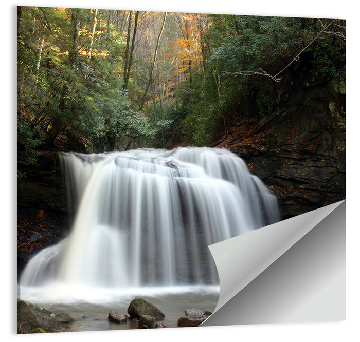 Holly River Autumn Waterfall Wall Art as a poster print