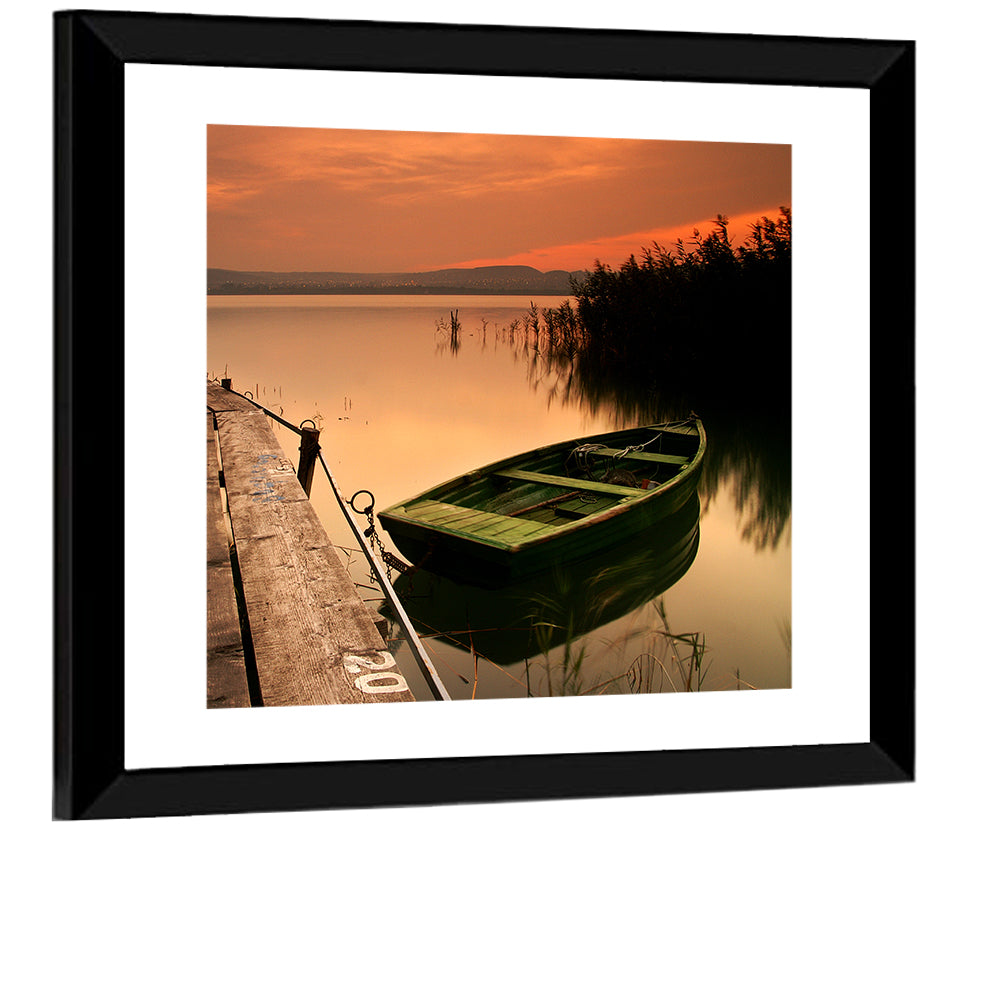 Boat in Lake Balaton Wall Art