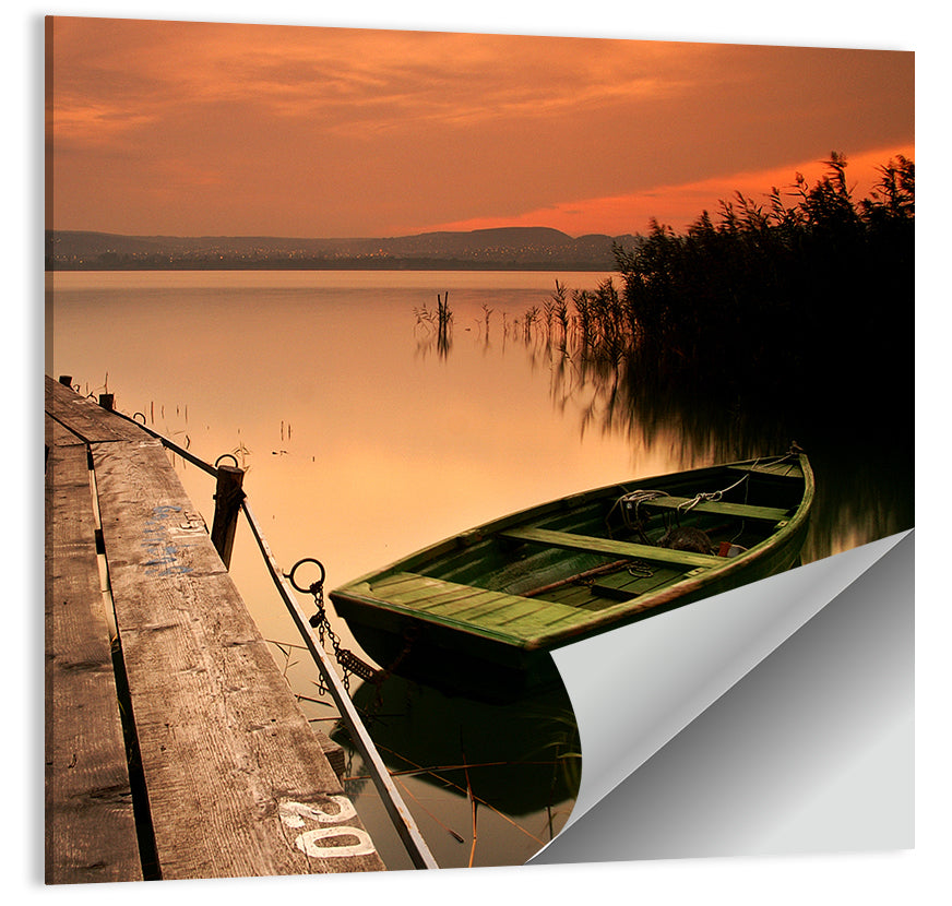 Boat in Lake Balaton Wall Art
