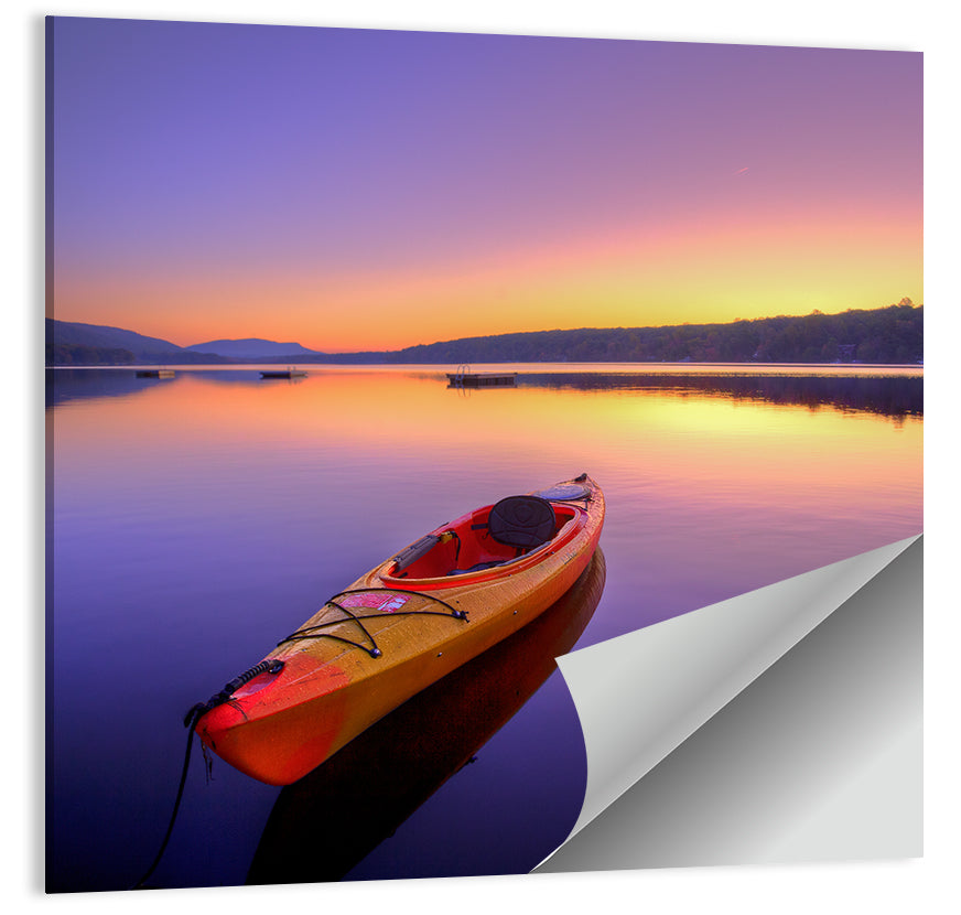 Boat in Lake Wall Art