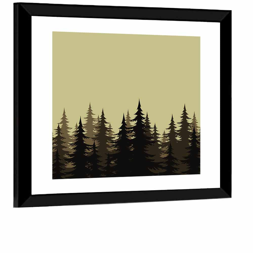 Fir Trees Silhouettes Wall Art