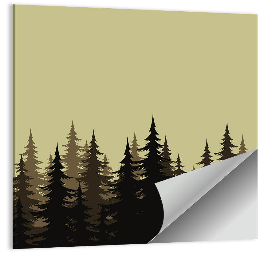 Fir Trees Silhouettes Wall Art