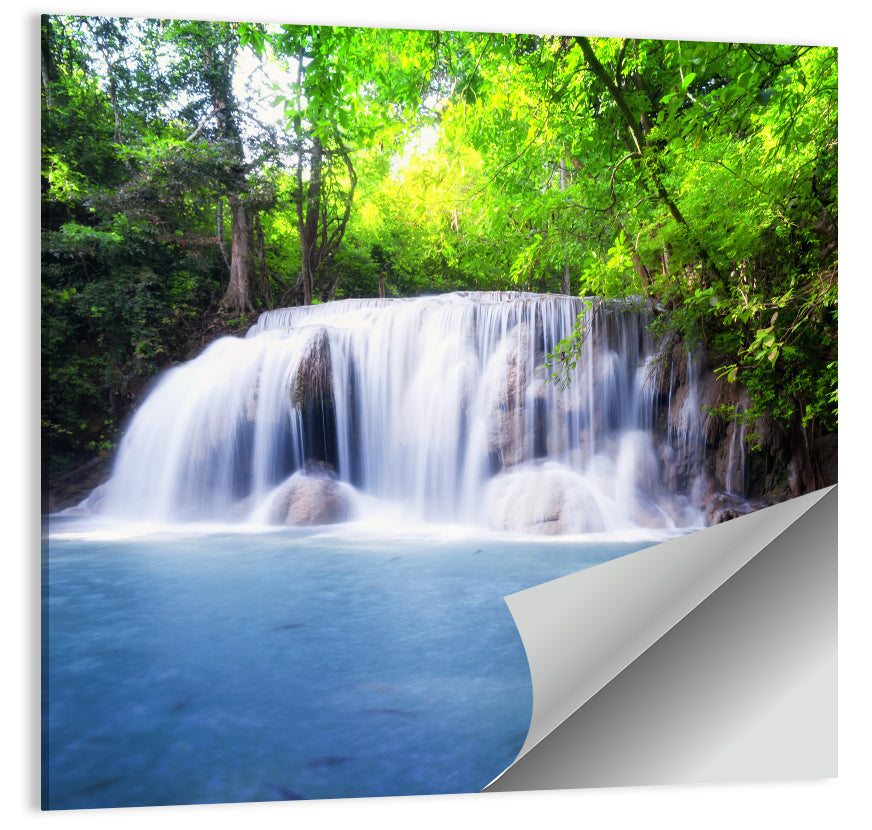 Erawan Waterfall Emerald Pool Wall Art, poster print, square