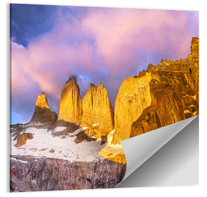 Torres Del Paine Alpenglow Wall Art as a poster print