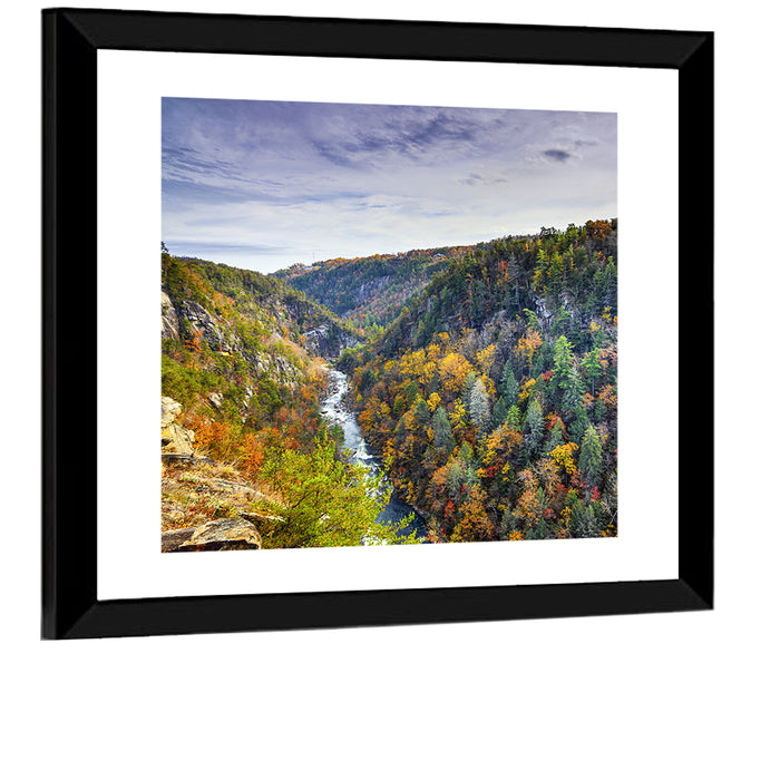 Tallulah Gorge Autumn Vista Wall Art as a framed print
