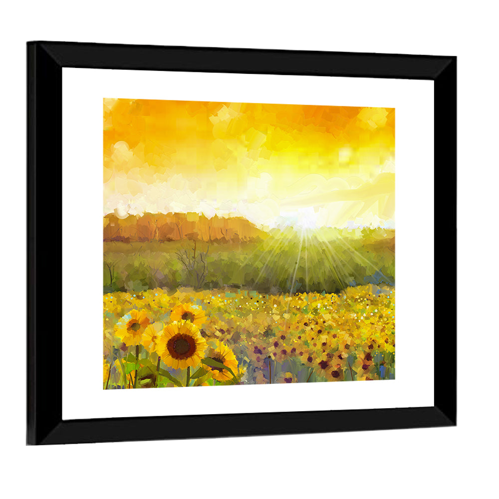 Sunflower Blossom Abstract Wall Art